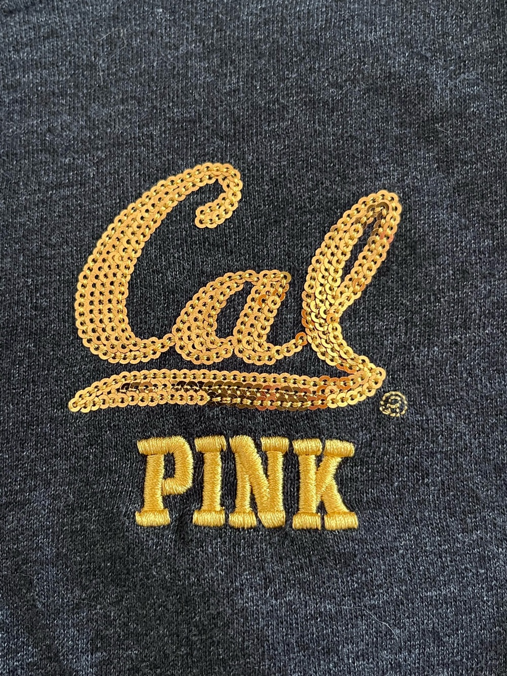 PINK x Cal Bears Charcoal Gray Zip Sweatshirt Women’s Medium